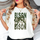 Bison Matching Stacked Camo Greens DTF Print