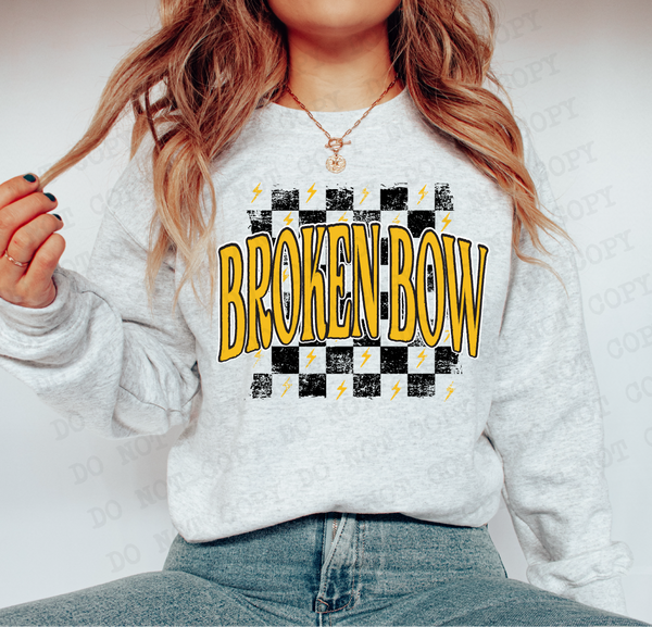 Distressed Broken Bow Checker DTF Print