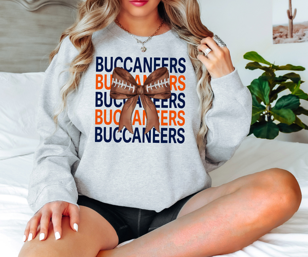 Buccaneers Repeat Football Bow DTF Print