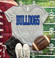 Bulldogs Blue Sequins DTF Print