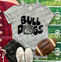 Distressed Bulldogs Stacked DTF Print