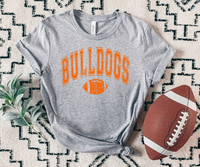 Bulldogs Football Arch Distressed DTF Print