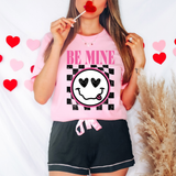 Be Mine Checker Heart Smile DTF Print
