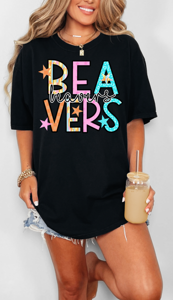 Beavers Spring Star Doodle Mix DTF Print
