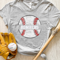 Bombers Distressed Baseball DTF Print