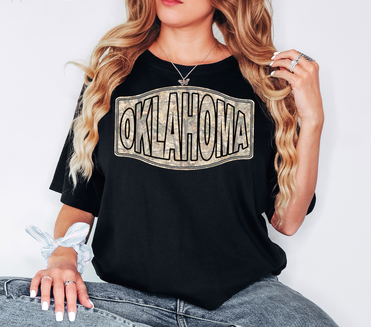 Oklahoma Camo Badge DTF Print