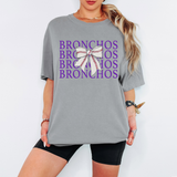 Bronchos Baseball Bow Repeat DTF Print