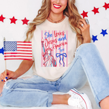 She Loves Jesus Statue of Liberty DTF Print