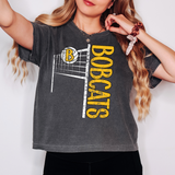 Bobcats Team Volleyball Net Distressed DTF Print