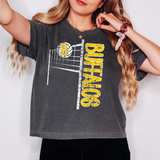 Buffalos Team Volleyball Net Distressed DTF Print