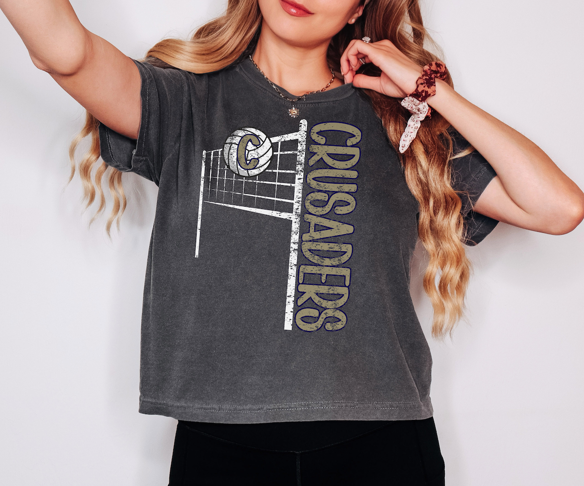 Crusaders Team Volleyball Net Distressed DTF Print