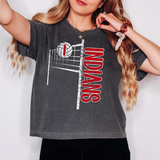 Indians Team Volleyball Net Distressed DTF Print