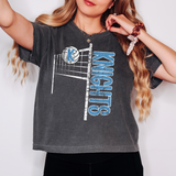 Knights Team Volleyball Net Distressed DTF Print