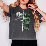Knights Team Volleyball Net Distressed DTF Print