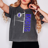 Knights Team Volleyball Net Distressed DTF Print