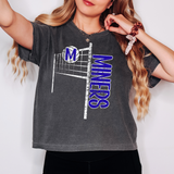 Miners Team Volleyball Net Distressed DTF Print