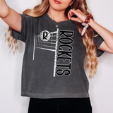 Rockets Team Volleyball Net Distressed DTF Print