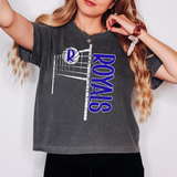 Royals Team Volleyball Net Distressed DTF Print