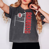 Squirrels Team Volleyball Net Distressed DTF Print