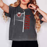 Wolves Team Volleyball Net Distressed DTF Print