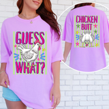 Guess What Chicken Butt Green Star Stripes DTF Print