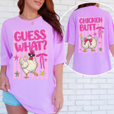 Guess What Chicken Butt Coquette Stripes DTF Print