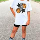 Glitter Checker Leopard Basketball Game Day DTF Print