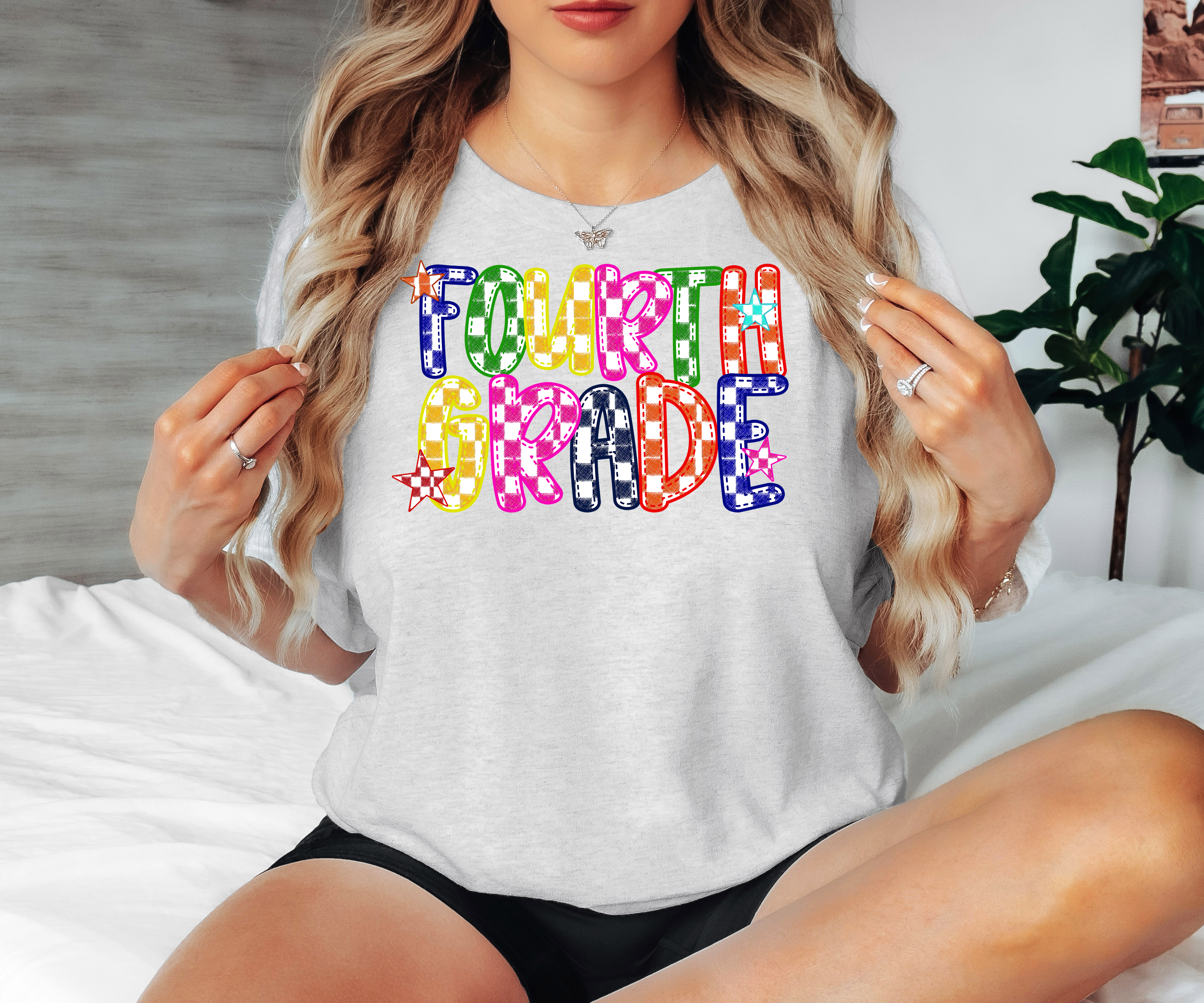 Fourth Grade Checker Sketch DTF Print