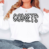 Comets Checker Sketch DTF Print