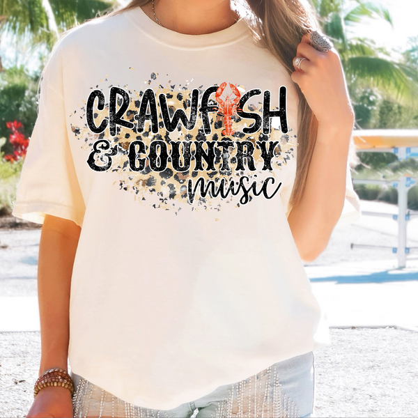 Crawfish and Country Music DTF Print