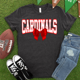 Cardinals Red Floral Bow DTF Print