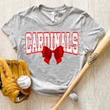 Cardinals Red Floral Bow DTF Print