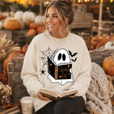 Checked Out Ghost Reader Halloween DTF Print