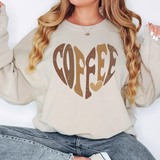 Coffee Groovy Heart DTF Print