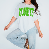 Comets Varsity Distressed Teams DTF Print