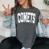 Comets Varsity Distressed Teams DTF Print