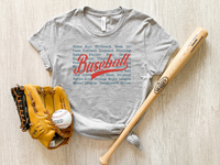 Retro Baseball Typography DTF Print