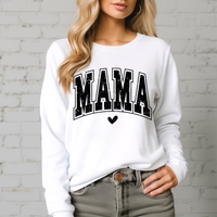 Distressed Varsity Mama Heart Arch DTF Print