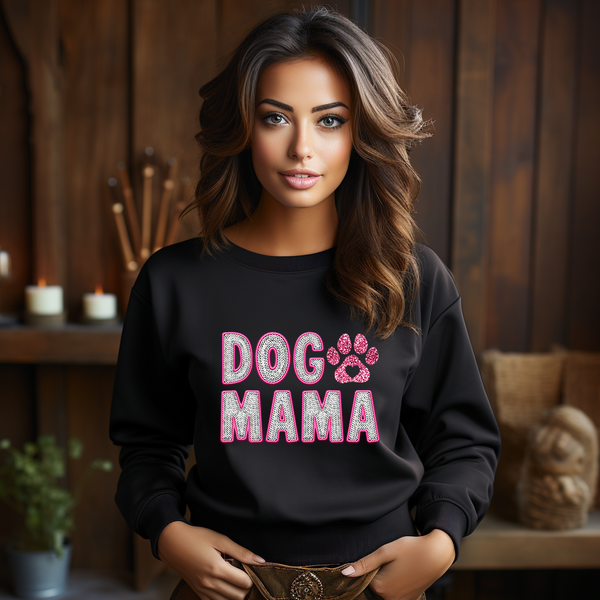 Dog Mama Faux Sequin DTF Print