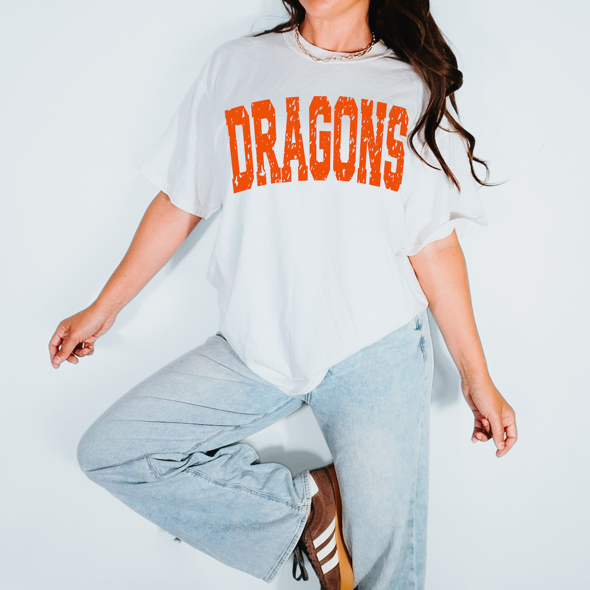 Dragons Varsity Distressed Teams DTF Print