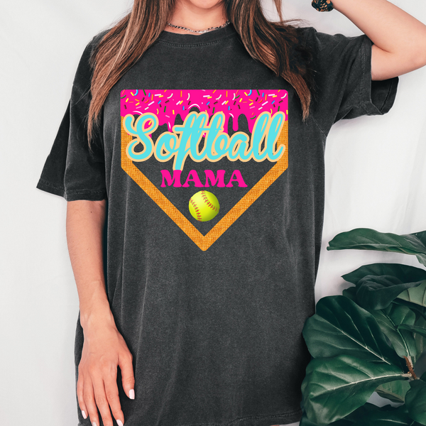 Drippy Softball Mama DTF Print