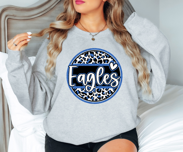 Eagles Faux Glitter Blue DTF Print