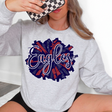 Eagles Leopard Glitter pom pom DTF Print