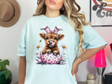 Easter Cow Daisy DTF Print