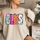 Elks Doodle Mix DTF Print