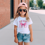 Back to School Pink Pencil Bow Grades DTF Print