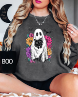 FLORAL GHOST AND CAT DTF Print