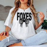Foxes Coquette Checker Bow DTF Print