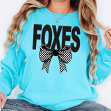 Foxes Coquette Checker Bow DTF Print