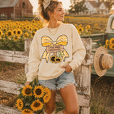 Farm Fresh Sunflowers Plaid Bow DTF Print